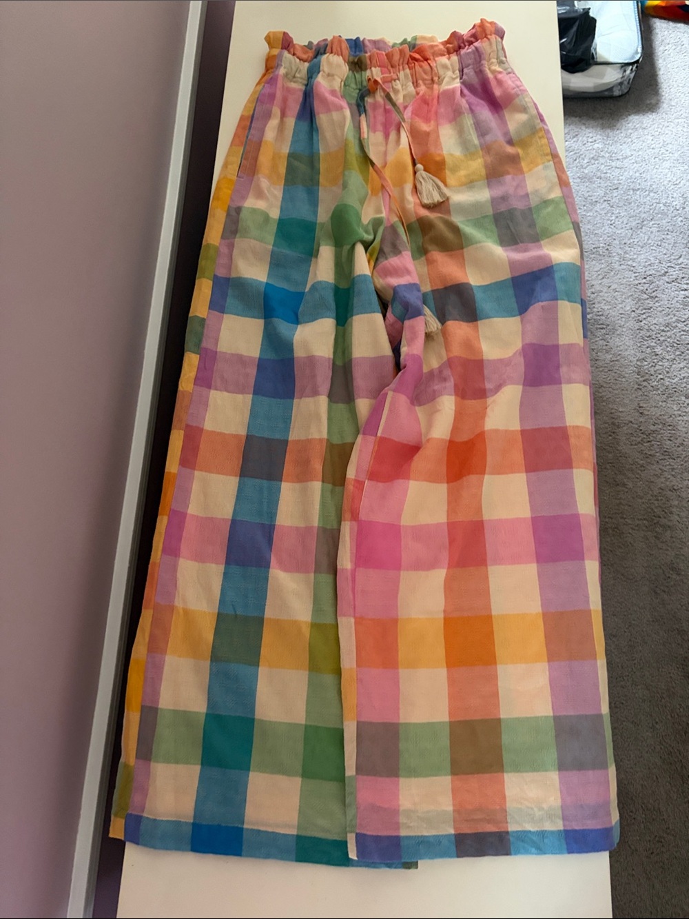 Sunshine Tienda Rainbow Plaid Daphne Pant, S, NWT - Picture 2 of 3